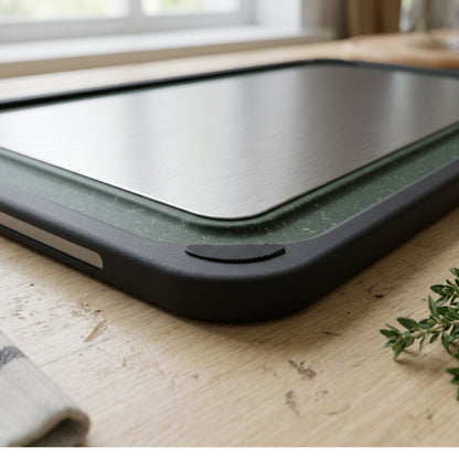 Zoora Dual-Surface Cutting Board 40 x 28 cm Steel Green - Detail view