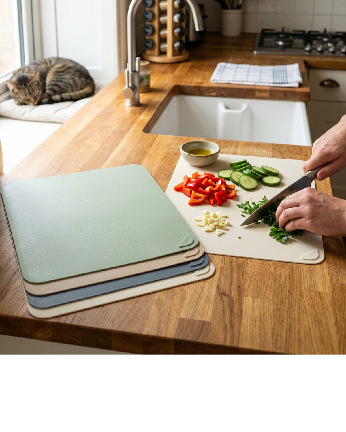 Zoora Flexible Cutting Mats 38 x 30 cm Set of 4 - Lifestyle view